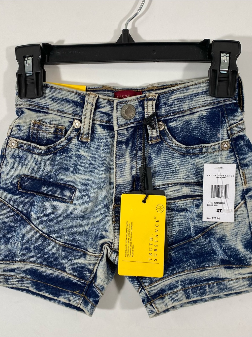 Truth Substance Toddler Girl's Boy's Shorts Size 2T Blue Denim Slim Fit Pockets